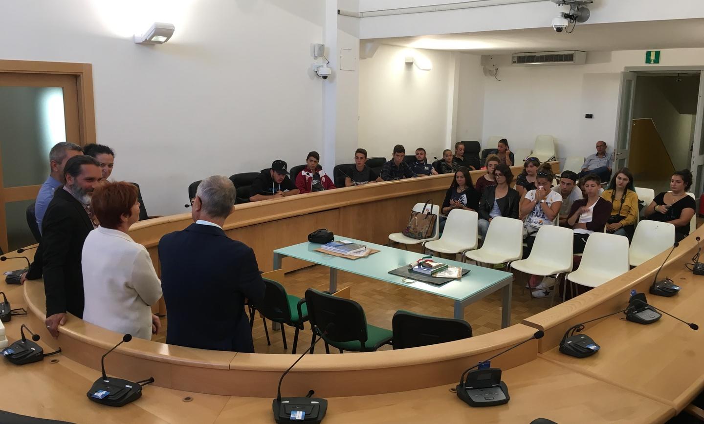 Studenti trentini ricevuti in Comune