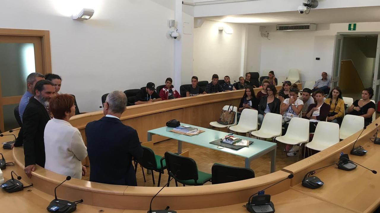 Studenti trentini ricevuti in Comune