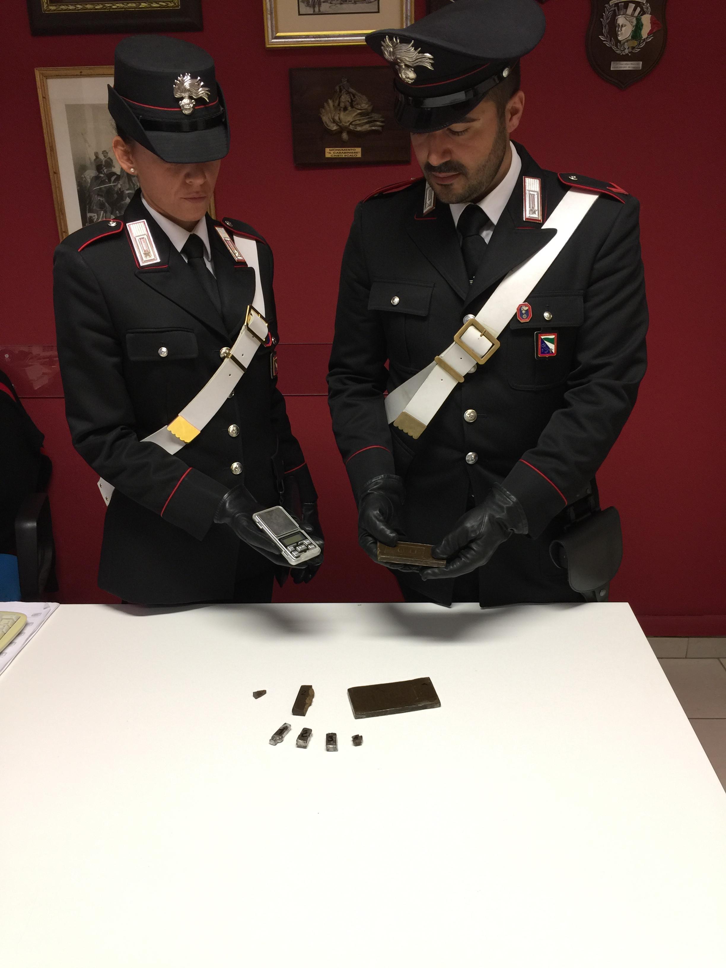 I carabinieri con la droga sequestrata