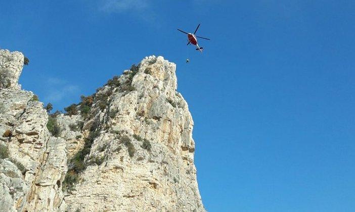 Freeclimber soccorsa con l’elicottero
