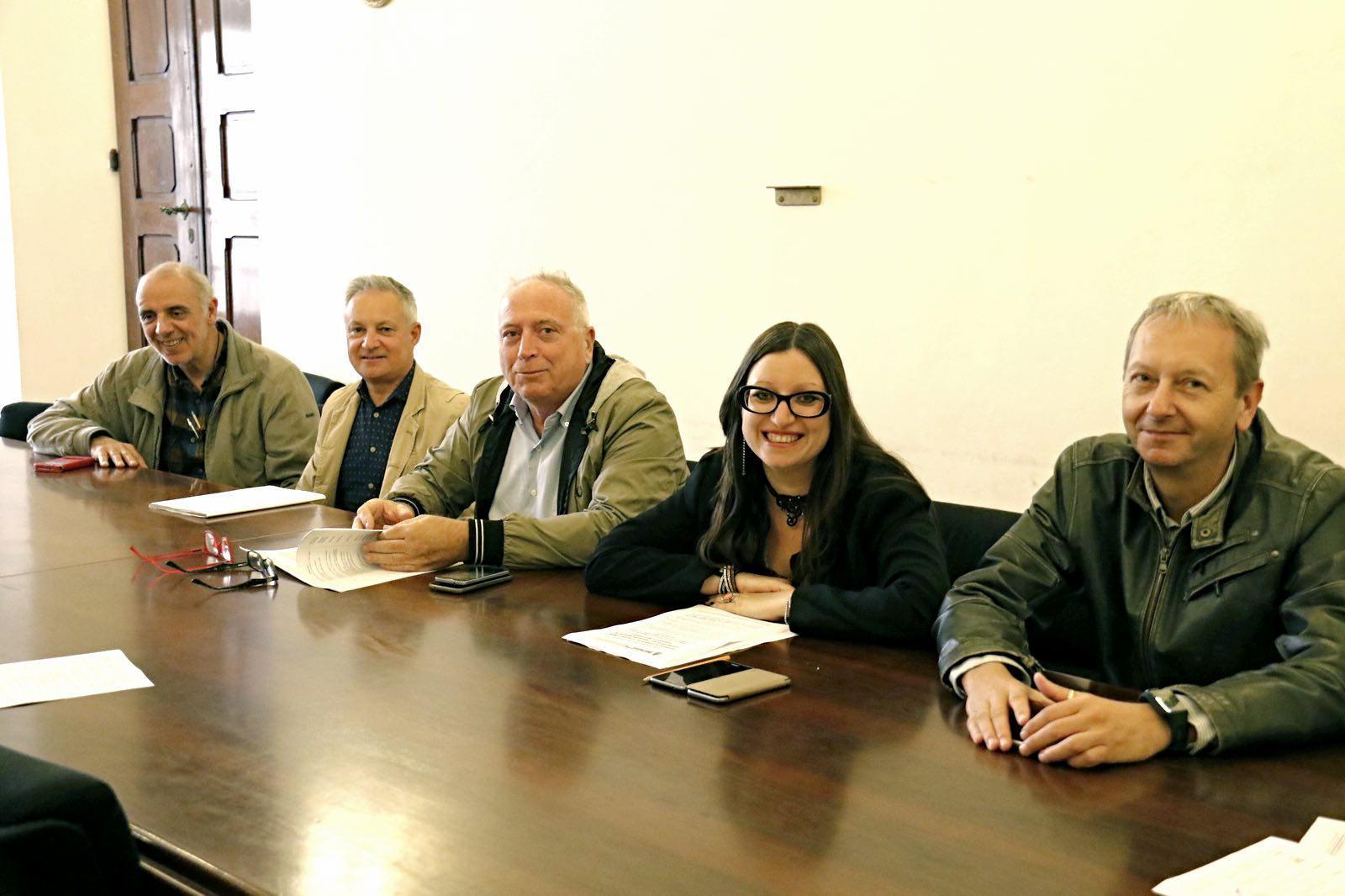 Da destra Marinai, Sorgente, Petagna, Barsotti e Fantozzi presenti all'incontro (Marzi/Pentafoto)