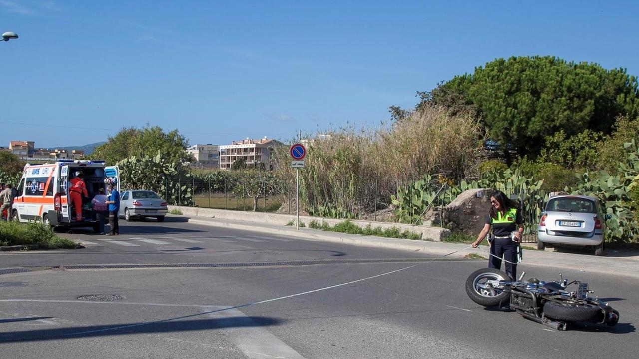 Tamponamento fra moto e bici