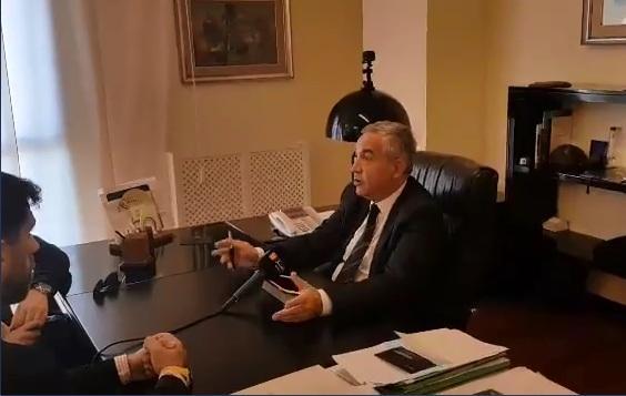 Un momento dell'intervista concessa da Filippo Spanu