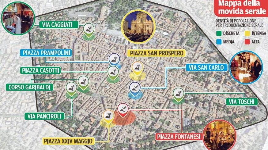 Reggio Emilia, tutta la movida notturna concentrata in un ettaro