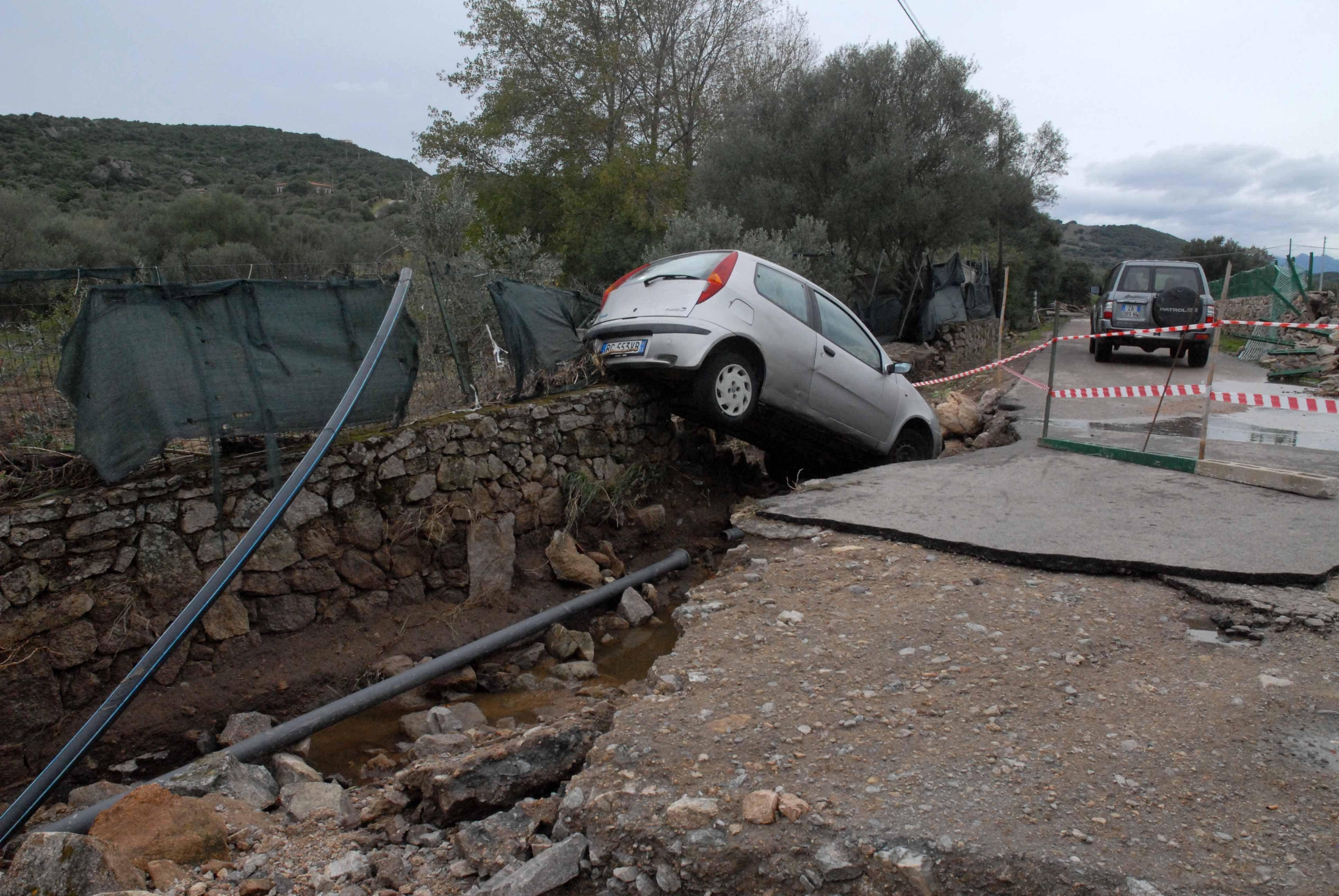 Un'immagine dell'alluvione del 18 novembre 2013 a Olbia
