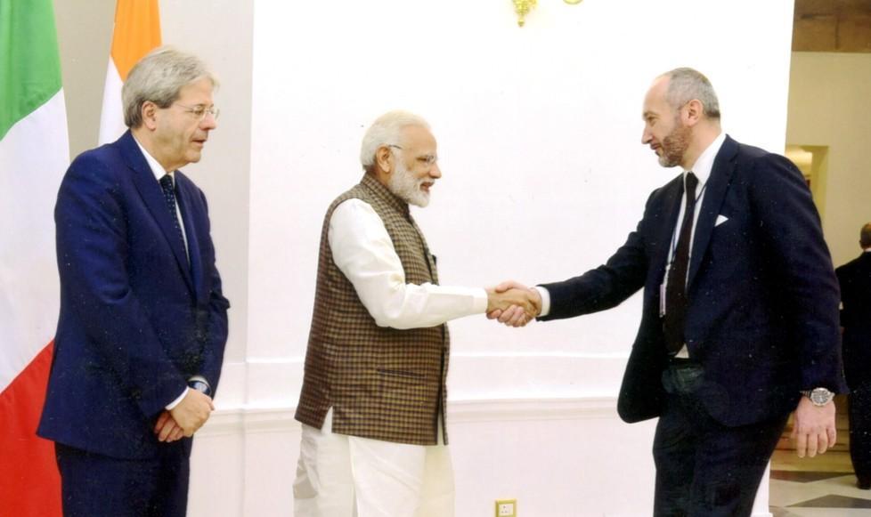L’ad di Ama Malavolti in India insieme al premier Gentiloni