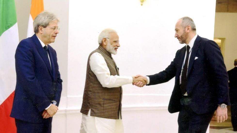 L’ad di Ama Malavolti in India insieme al premier Gentiloni