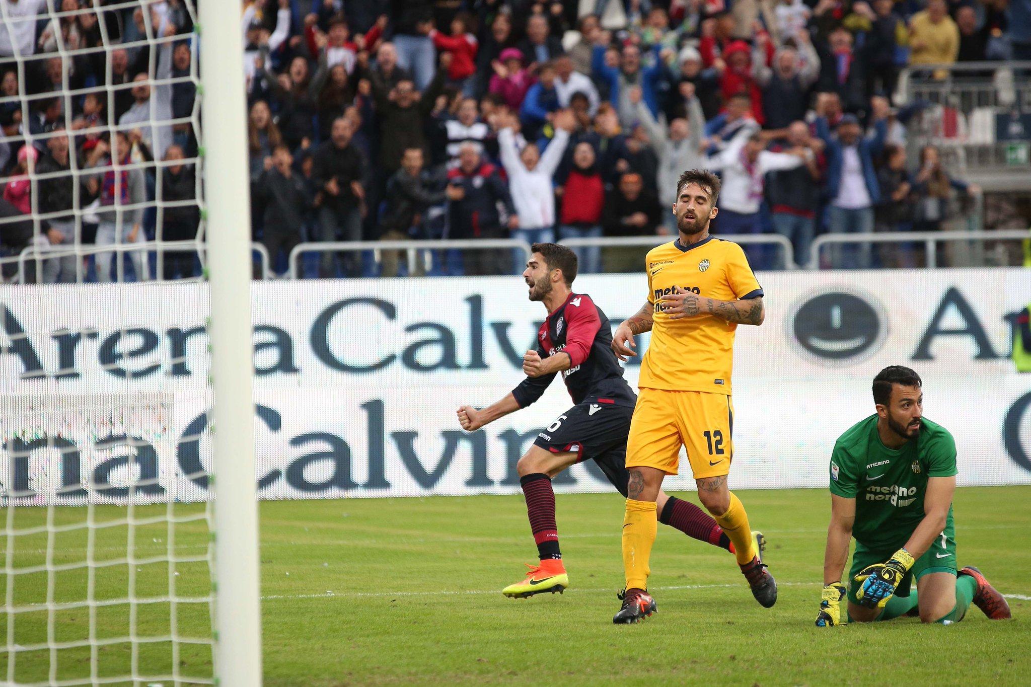 Il gol vittoria di Faragò (foto Cagliari Calcio)