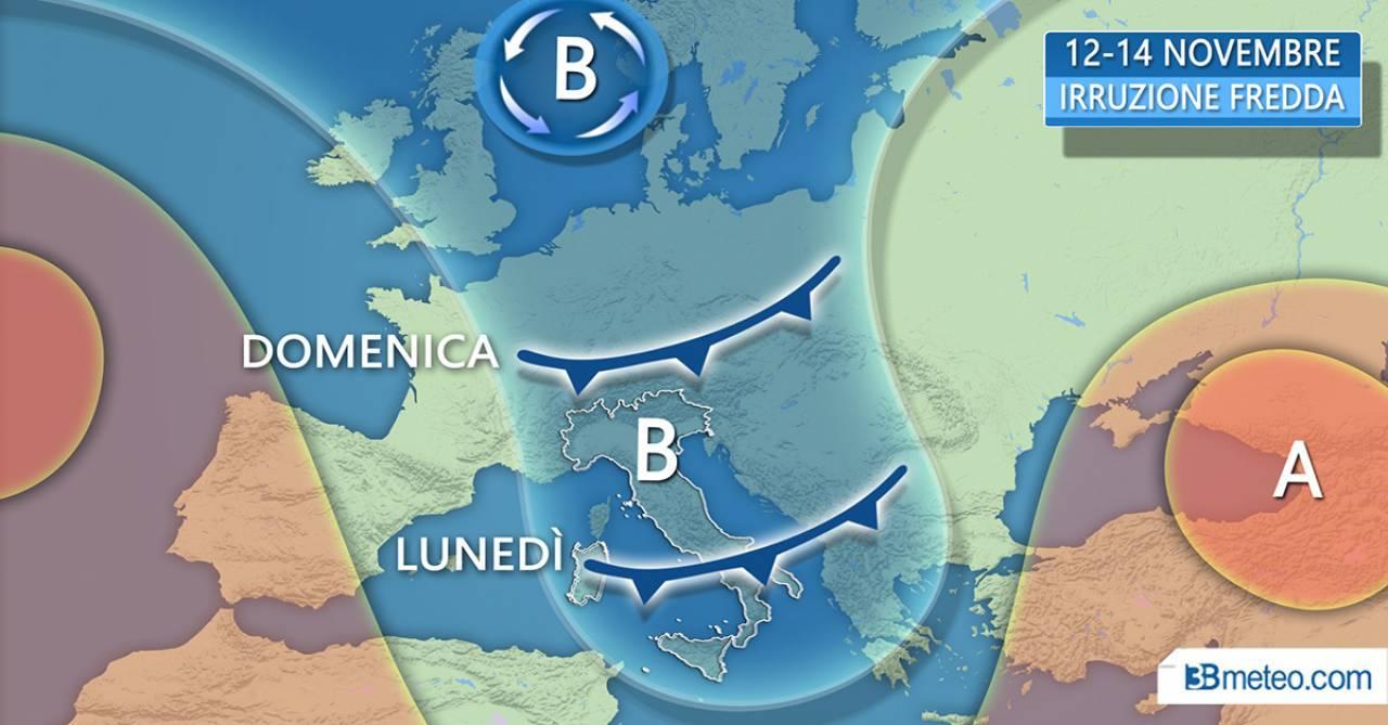 Meteo, da lunedì neve a basse quote
