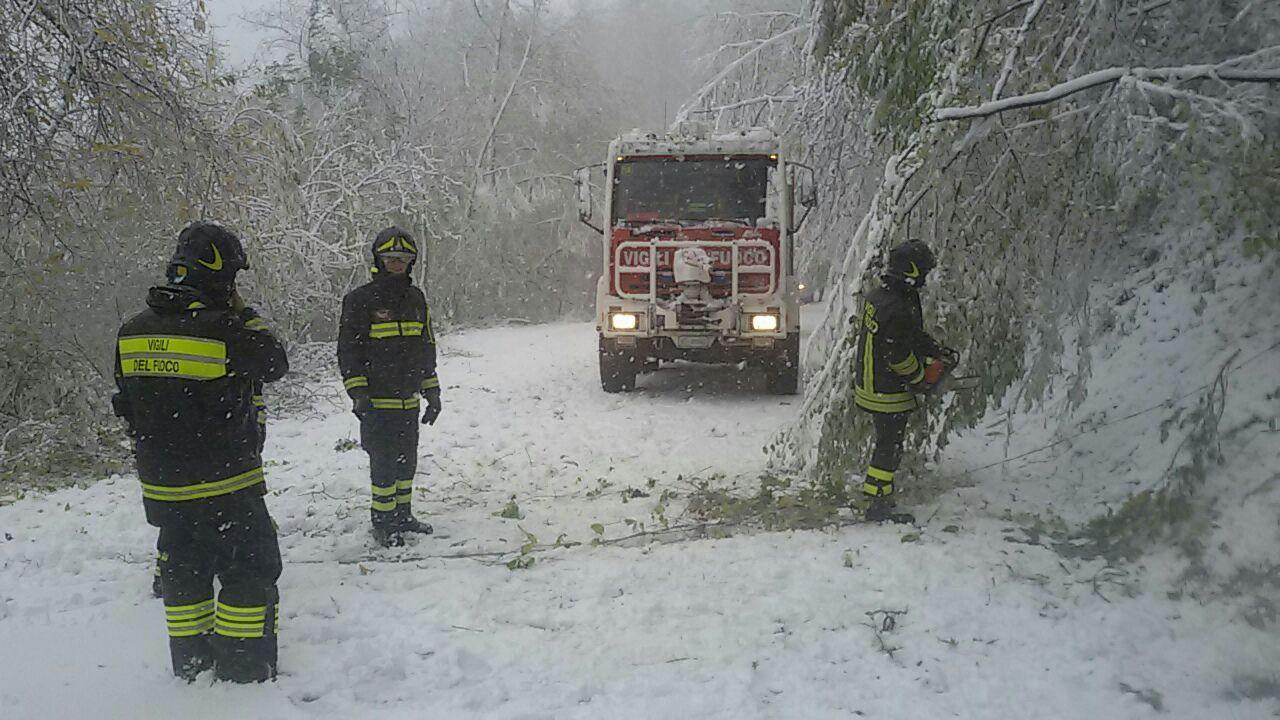 Il lavoro dei vigili del fuoco in alta Valbisenzio