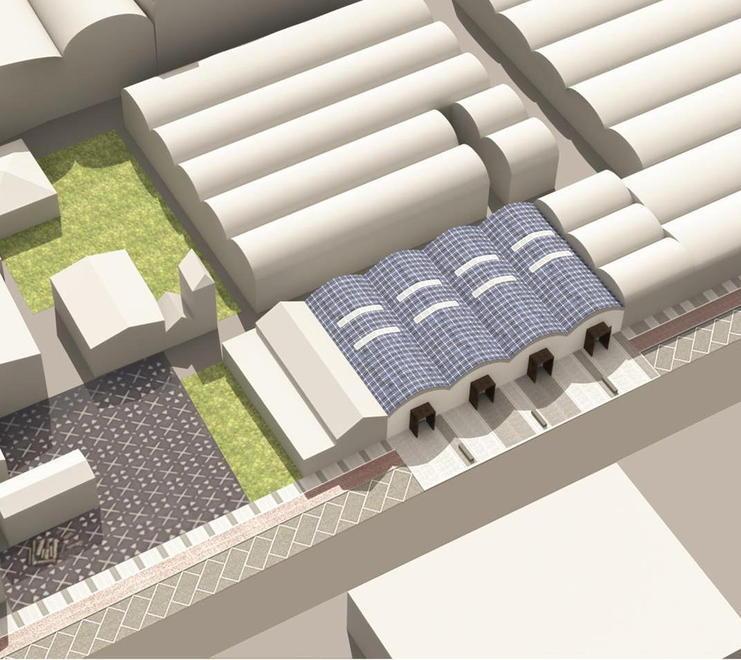 Il mercato coperto in quattro capannoni della ex Forti
