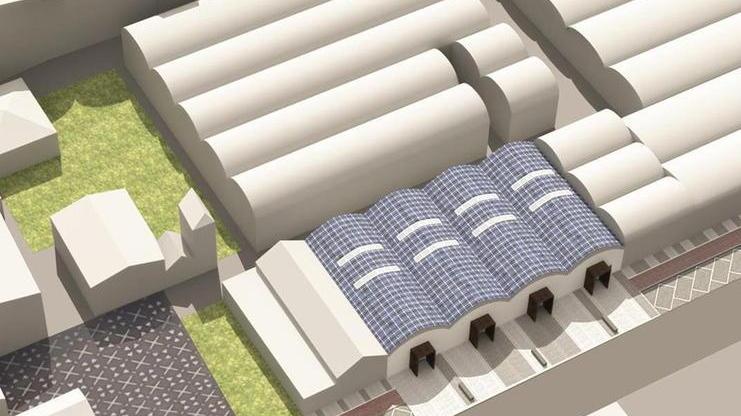 Il mercato coperto in quattro capannoni della ex Forti