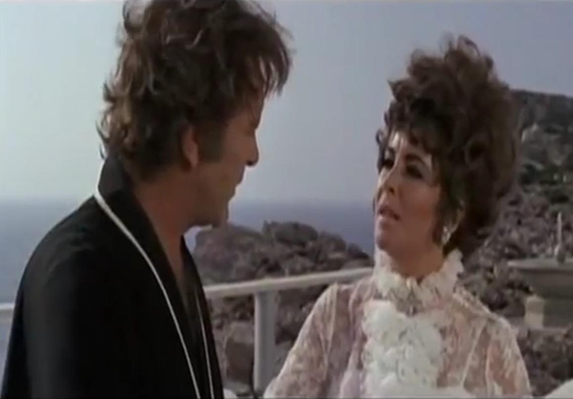 Richard Burton e Liz Taylor nel film girato nel 1967 e uscito nel 1968 con il titolo "Boom!"