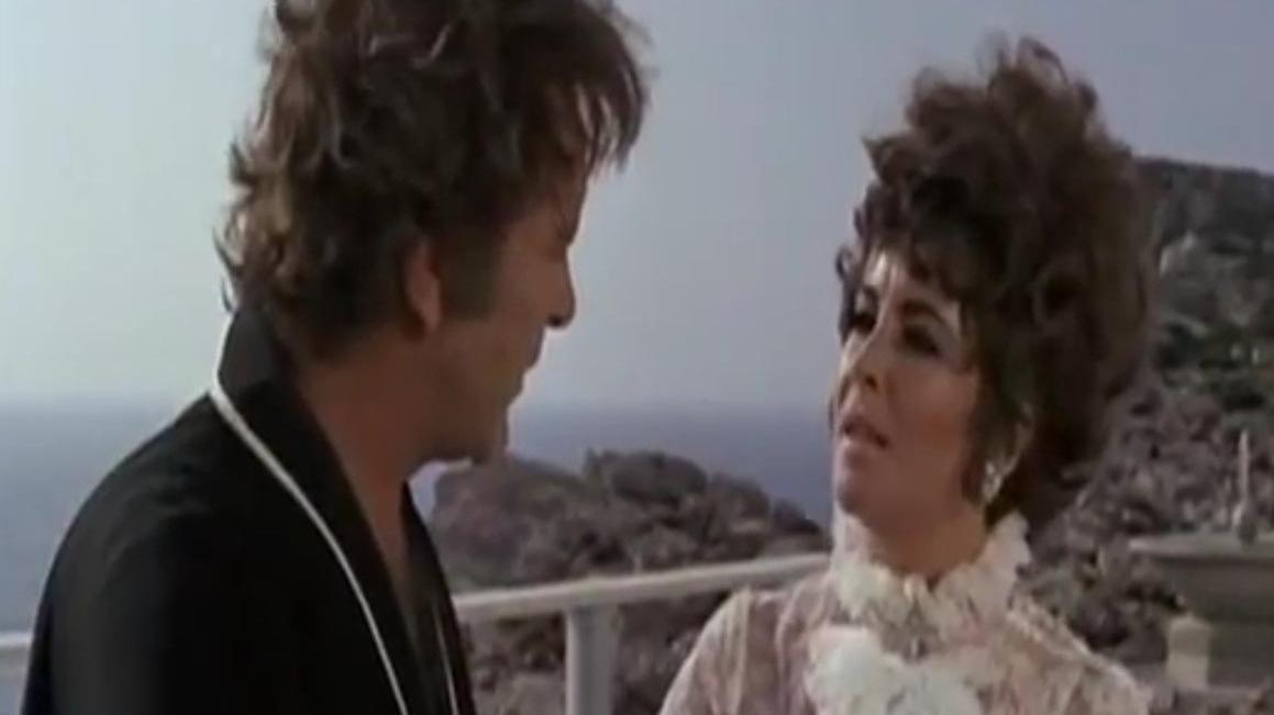 Richard Burton e Liz Taylor nel film girato nel 1967 e uscito nel 1968 con il titolo "Boom!"