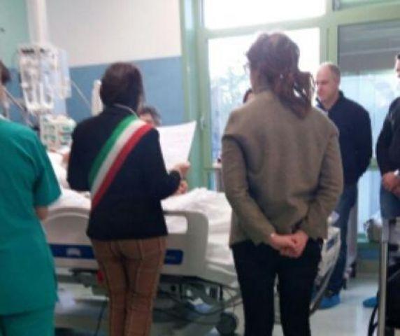 Il momento del matrimonio (foto Asl)