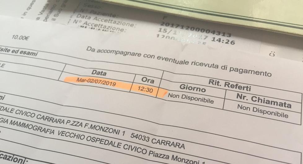 Massa, 594 giorni per la visita. Al Cup attese in aumento 