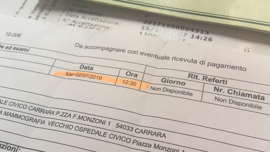 Massa, 594 giorni per la visita. Al Cup attese in aumento