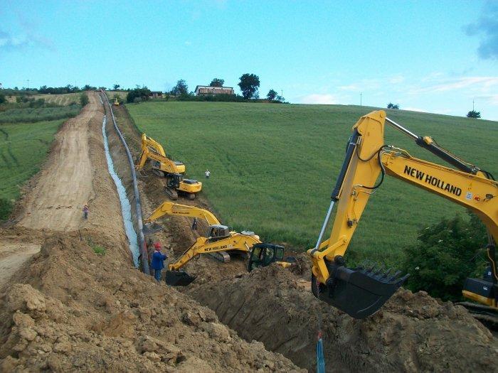 Lavori di posa di una rete del gas