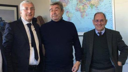 Da sinistra Marco Arturo Romano, Aldo Spinelli e il ragionier Mauro Malatesta