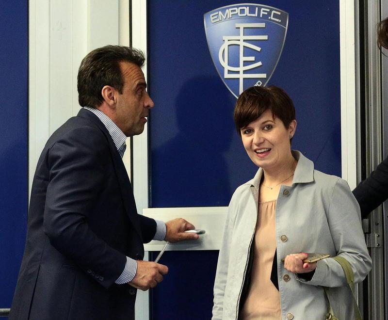 Il presidente dell'Empoli Fabrizio Corsi con la sindaca Brenda Barnini