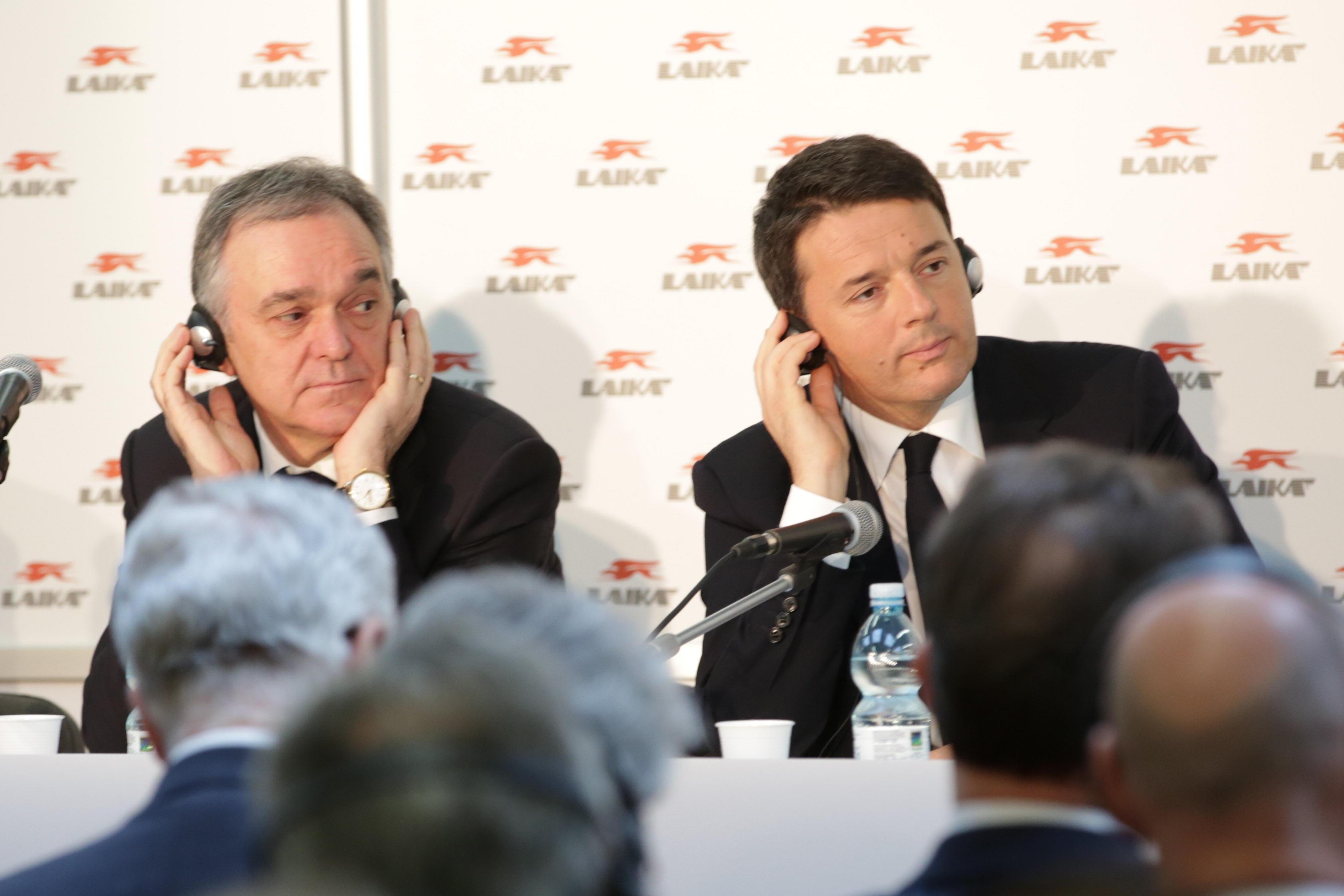 Il governatore Enrico Rossi (a sinistra) con Matteo Renzi (a destra)