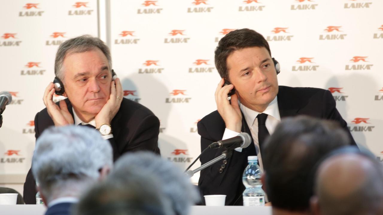 Il governatore Enrico Rossi (a sinistra) con Matteo Renzi (a destra)