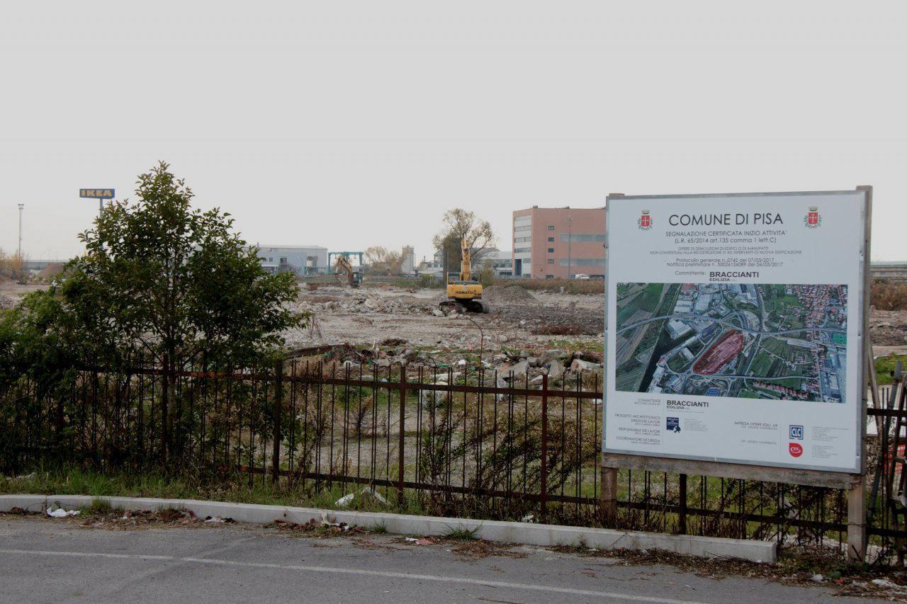 L'area durante le opere di demolizione