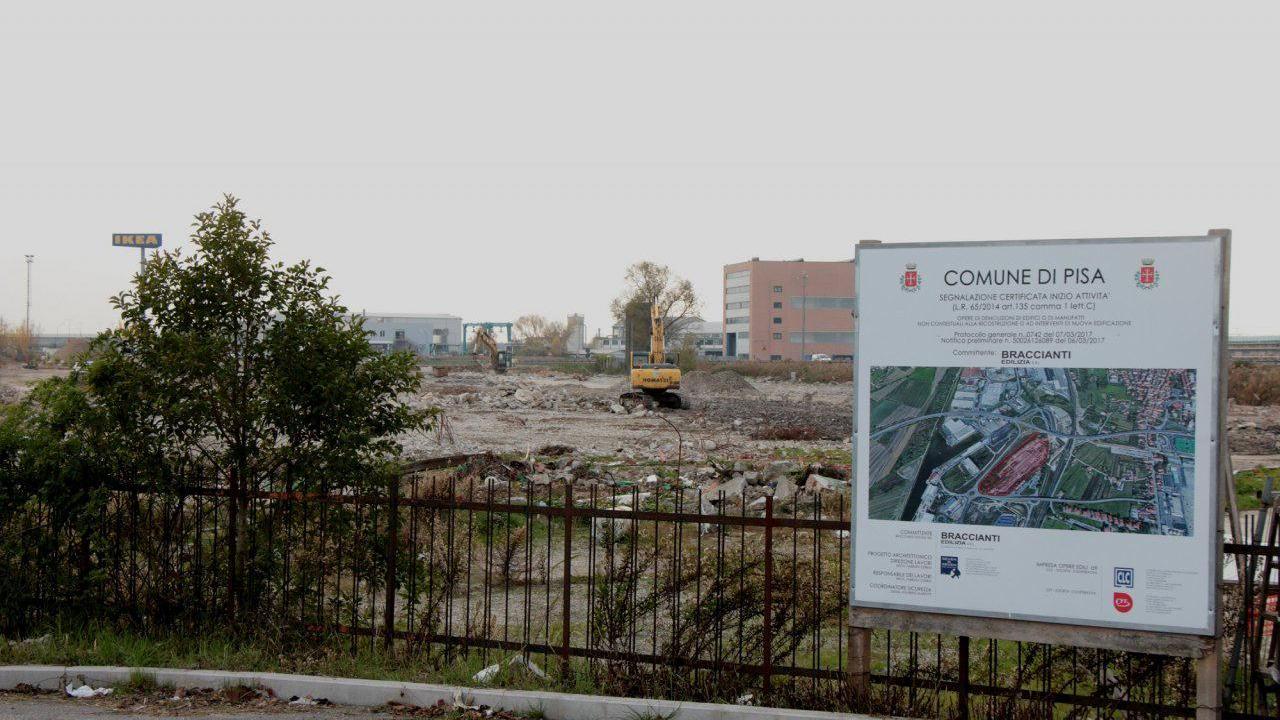 L'area durante le opere di demolizione