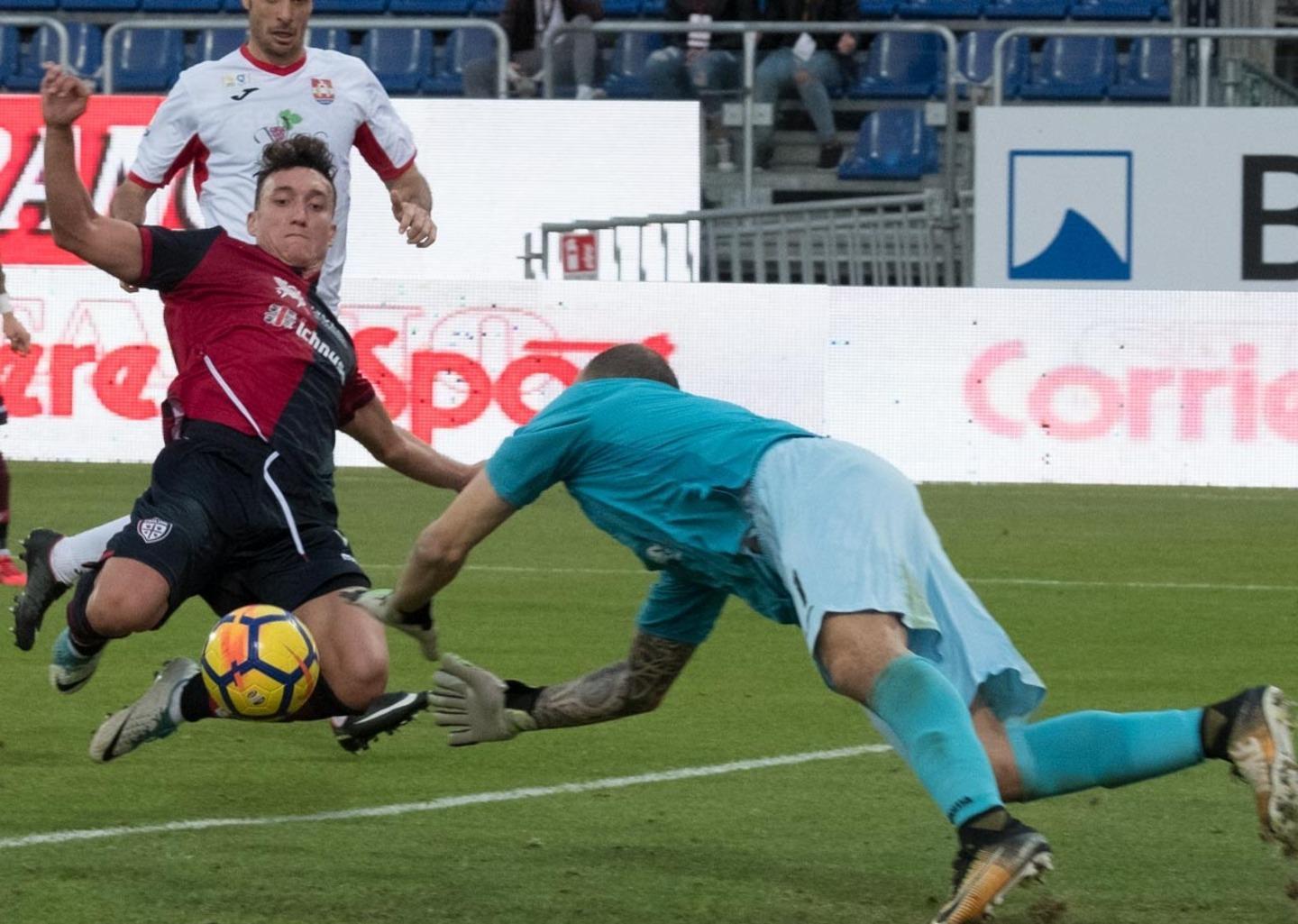 Giannetti anticipato dal portiere del Pordenone