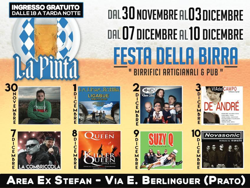 Il manifesto della Pinta che annuncia gli otto concerti
