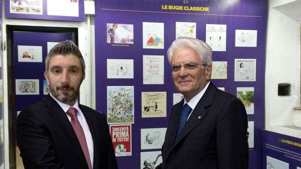 Il fotomontaggio col presidente Mattarella ed Emanuele Begliomini