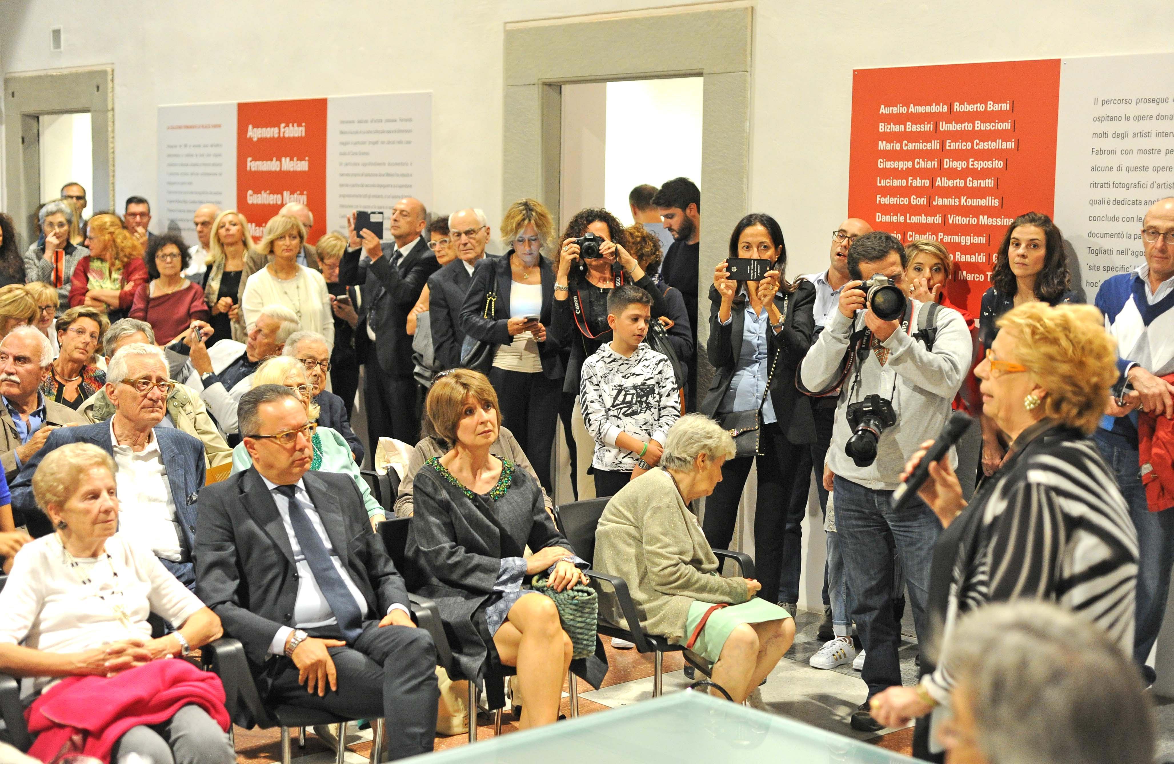 L'inaugurazione della mostra su Marini (foto Lorenzo Gori)