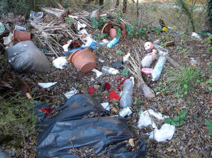 Una discarica sul Serchio vicino al ponte di Calavorno 