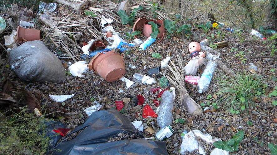 Una discarica sul Serchio vicino al ponte di Calavorno