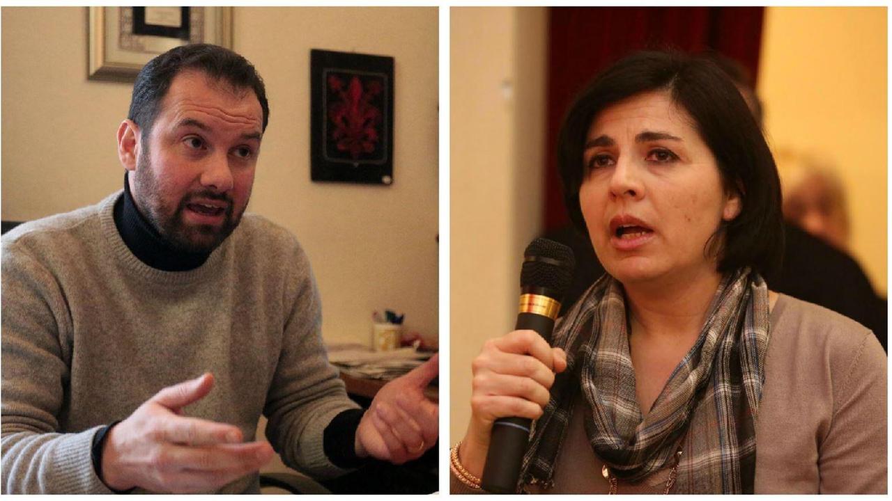 Il sindaco di Castelfiorentino Alessio Falorni e Susi Giglioli (Insieme per cambiare)