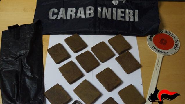 L'hashish sequestrato dai carabinieri