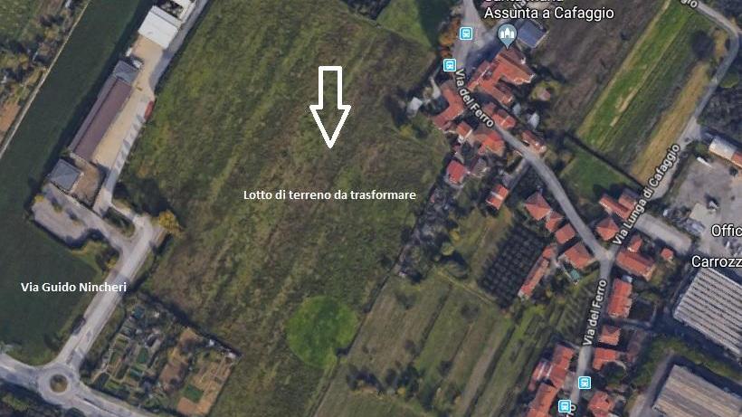 L'area a Cafaggio interessata dalla pianificazione