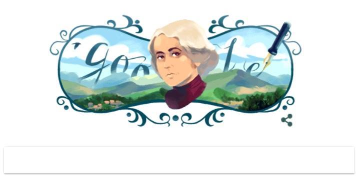L'omaggio di Google a Grazia Deledda: un doodle a 91 anni dalla vittoria del Nobel 