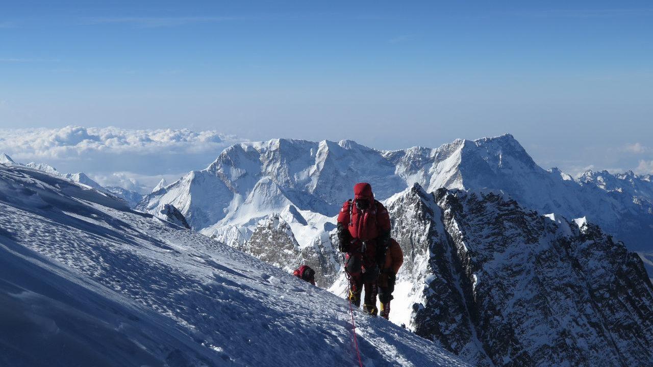 Angelo Lobina a pochi metri dall'Everest nel maggio 2017