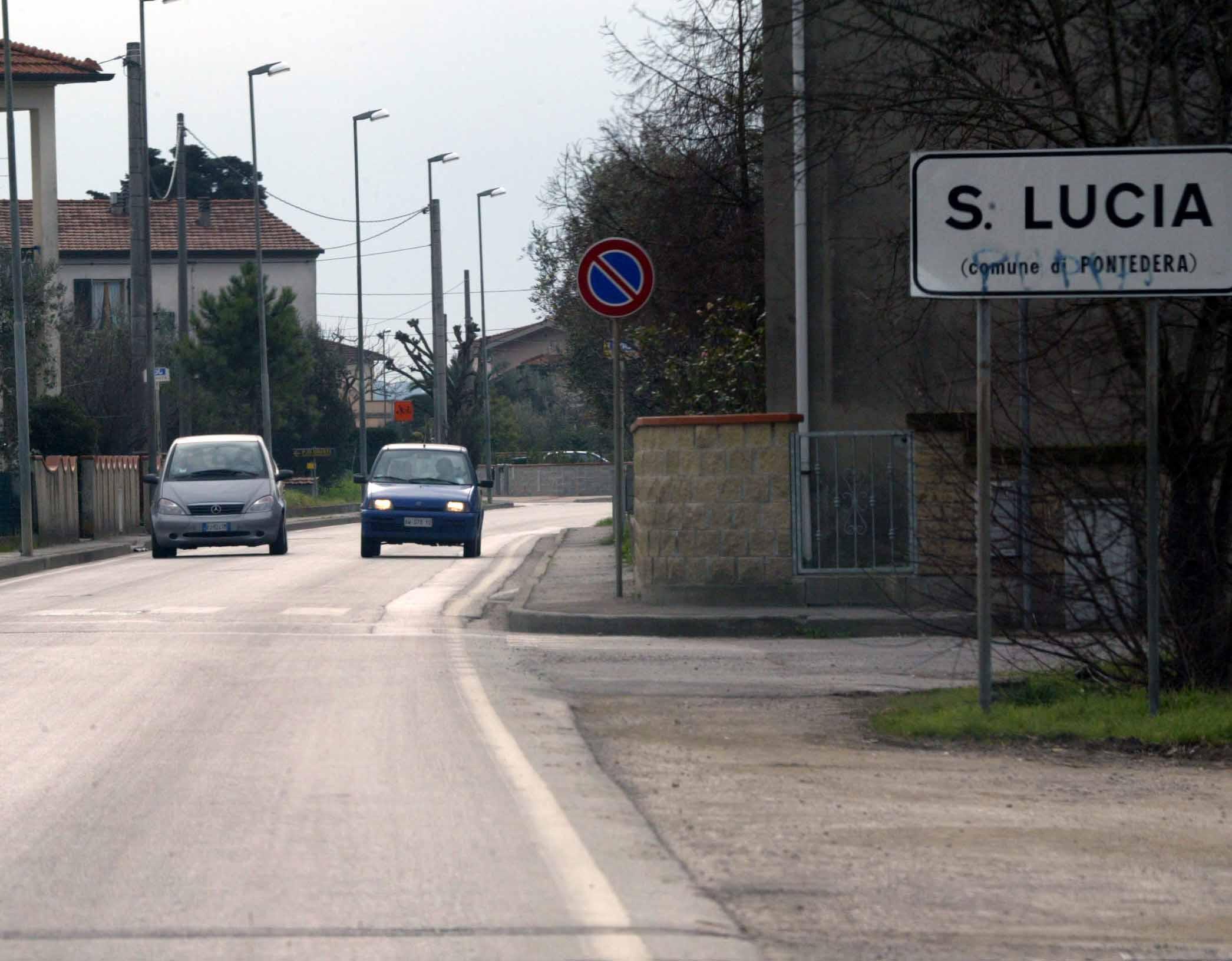 L’ingresso della frazione Santa Lucia nel comune di Pontedera