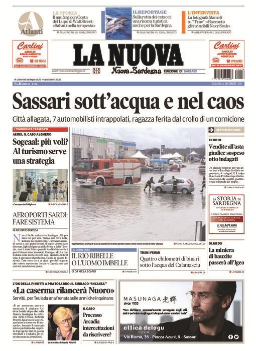 La Nuova Sardegna - Prima Pagina - 16 dicembre 2017