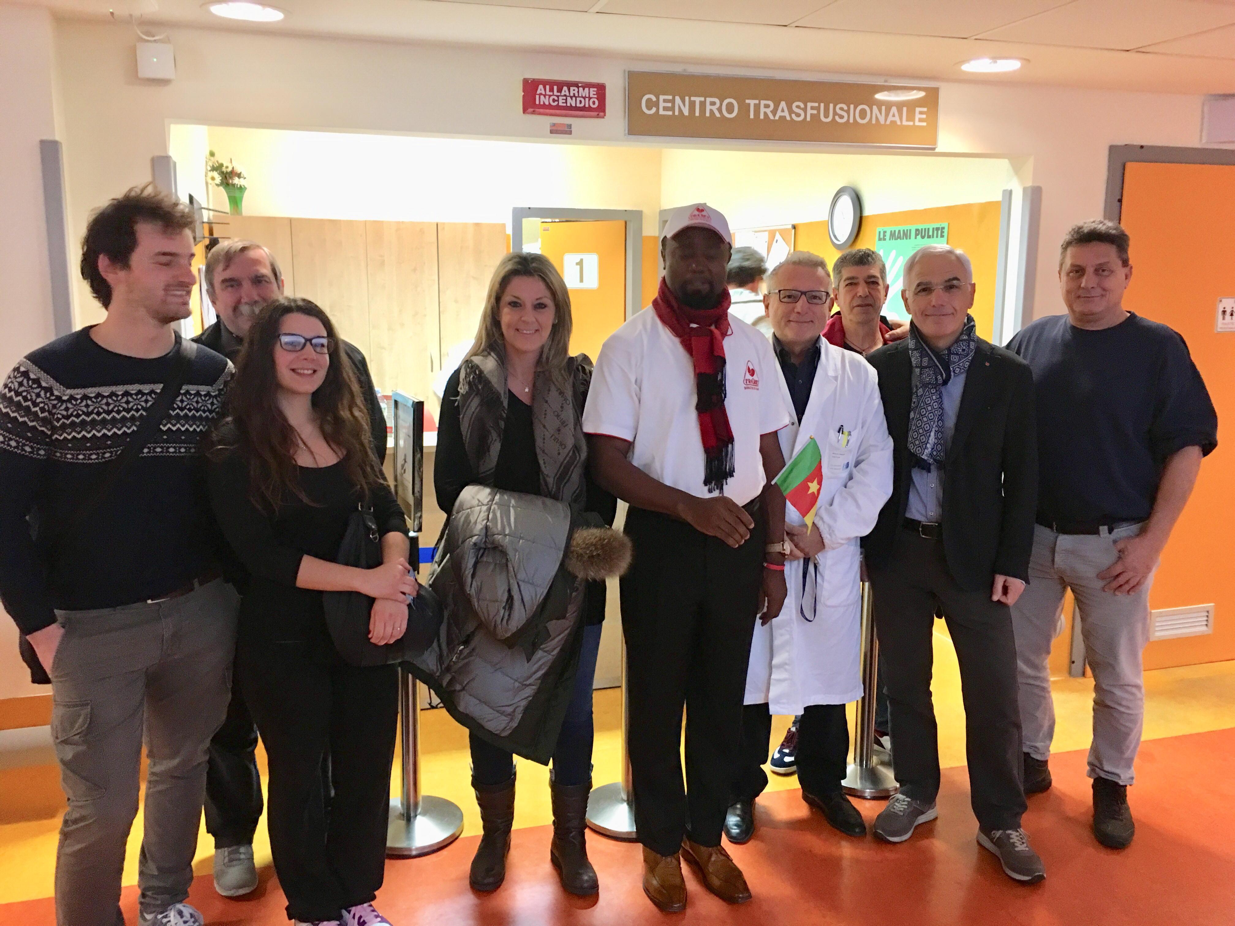 Un momento della visita del presidente della federazione donatori sangue del Camerun (Foto F. Silvi)