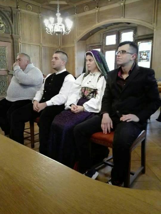 Mariano Lai e Jessica Serrau con i testimoni nel municipio di Rottweil