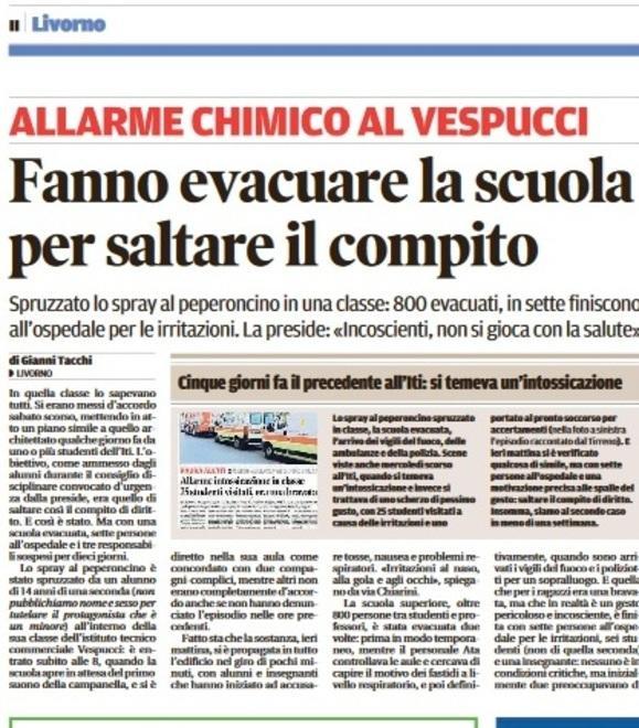 ULTIMI CASI A SCUOLA