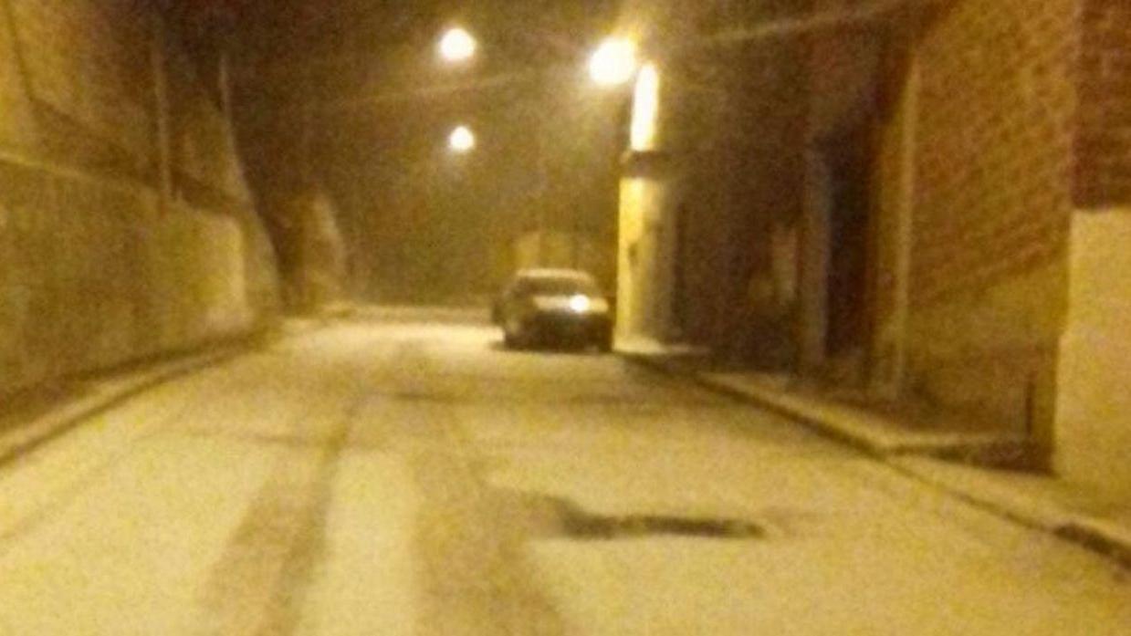 Neve in Barbagia, notte sotto zero