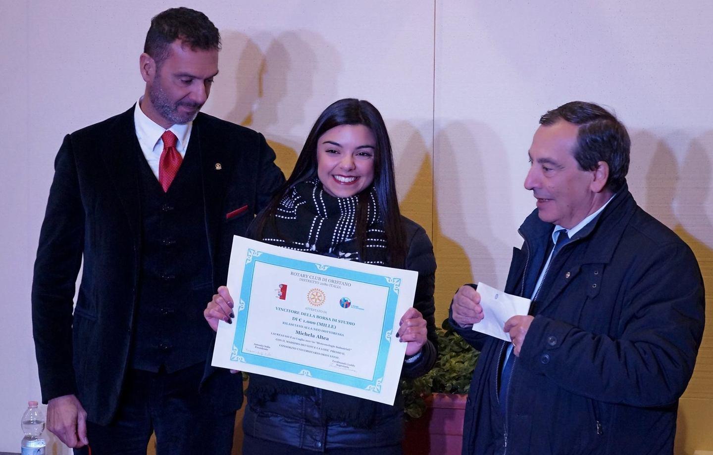 Michela Altea ha vinto la borsa di studio come migliore allieva