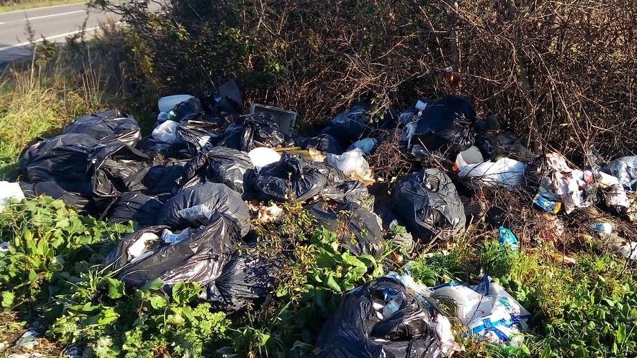 Discarica abusiva lungo la Francesca Bis