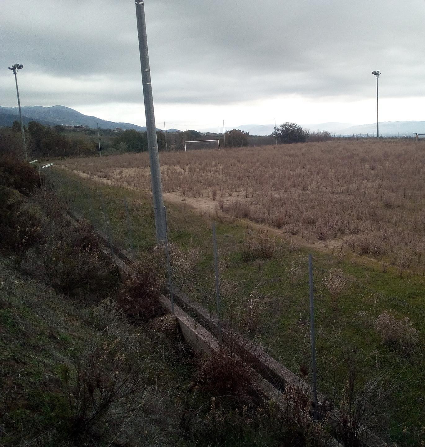 Campo sportivo invaso dalle erbacce