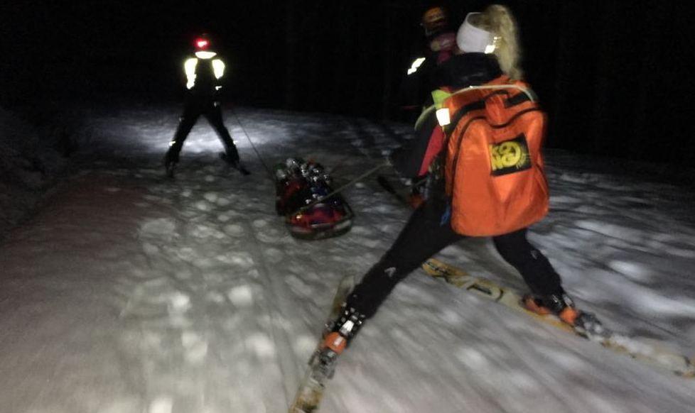 Sciatrice ferita, impresa dei soccorritori