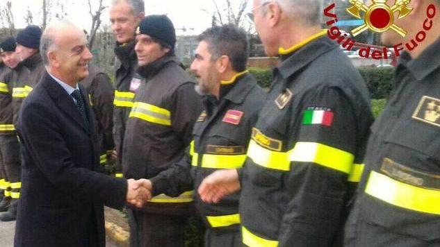 I pompieri ricordano il collega Rossi